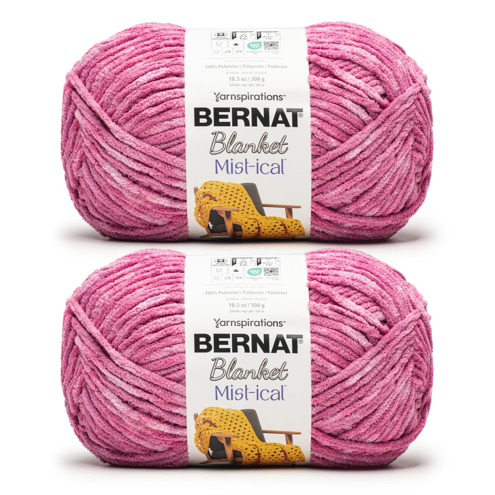 Amazon.com: Bernat Blanket Mist-ical Phlox 2 Pack of 300g Yarn